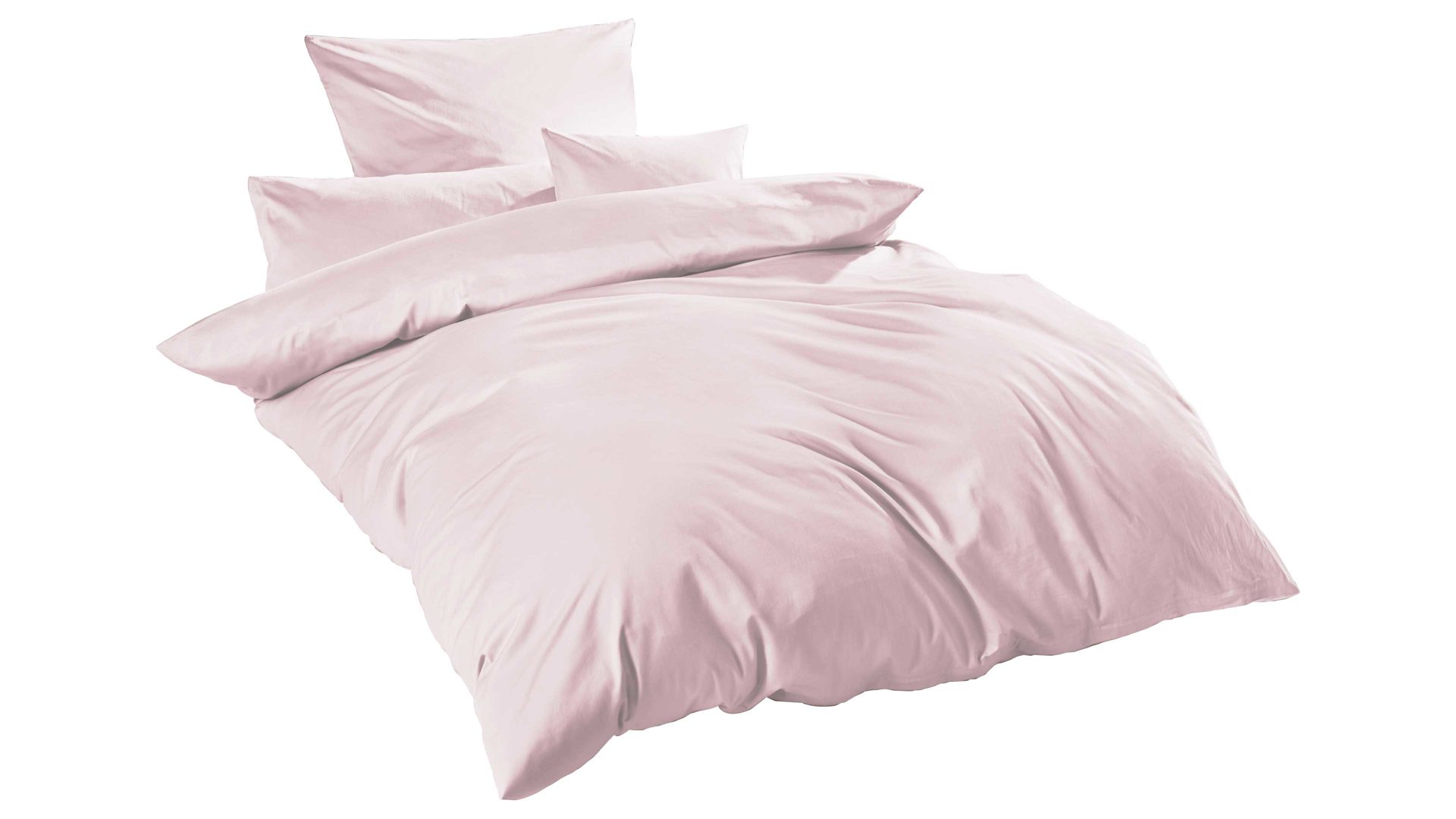Bettwäsche-Set H.g. hahn haustextilien aus Stoff in Pink HAHN Luxus-Satin-Bettwäsche Sempre puderfarbener Baumwollsatin – zweiteilig, ca. 155 x 200 cm