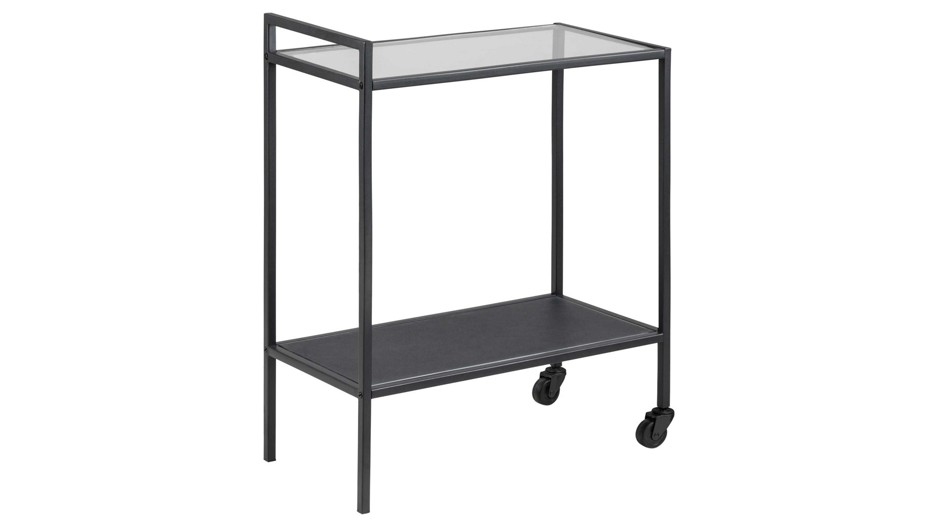 Servierwagen Actona group a/s aus Glas in Schwarz Servierwagen Seaford im Industrielook - praktisch und flexibel Glas & Metall – ca. 60 x 75 x 30 cm