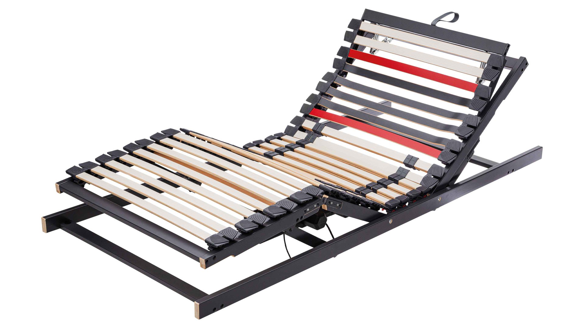 Lattenrost Interliving aus Holz in Anthrazit Interliving Lattenrost Serie 1950 Kabel & zwei Motoren – Liegefläche ca. 90 x 200 cm