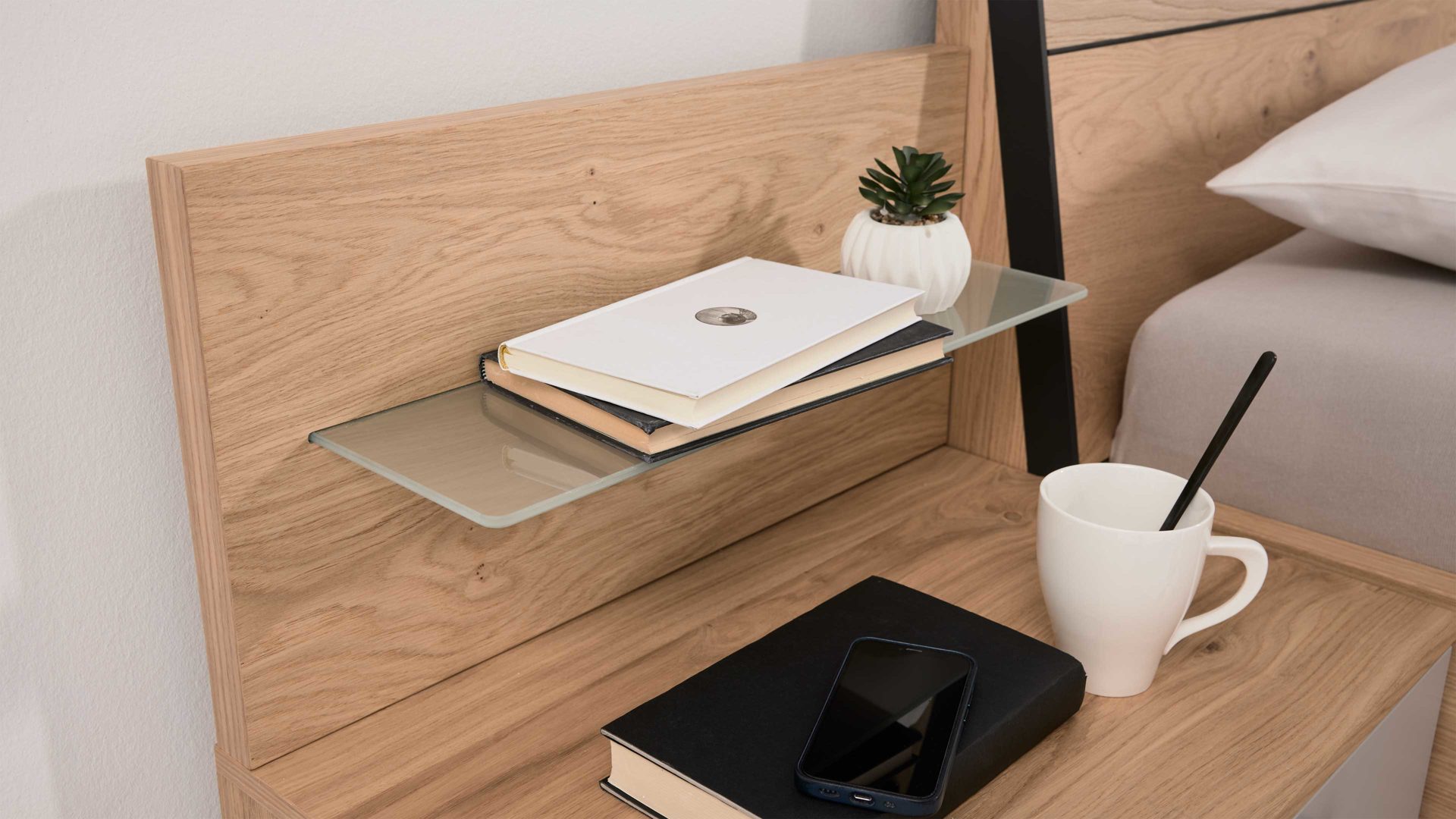 Paneel Interliving aus Holz in Holzfarben Interliving Kleiderschrank Serie 1207 – Paneelaufsatz links - Wildeiche, Breite ca. 60 cm