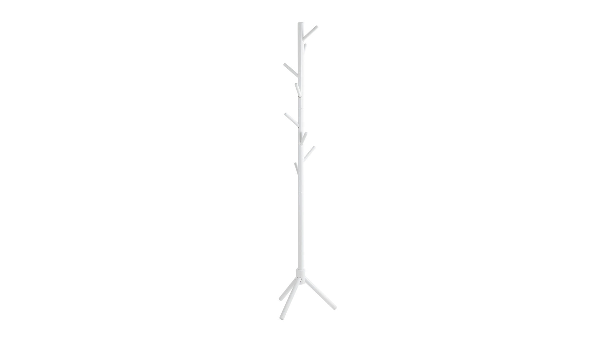 Standgarderobe Haku aus Holz in Weiß Garderobenständer weißes Massivholz - Höhe ca. 174 cm