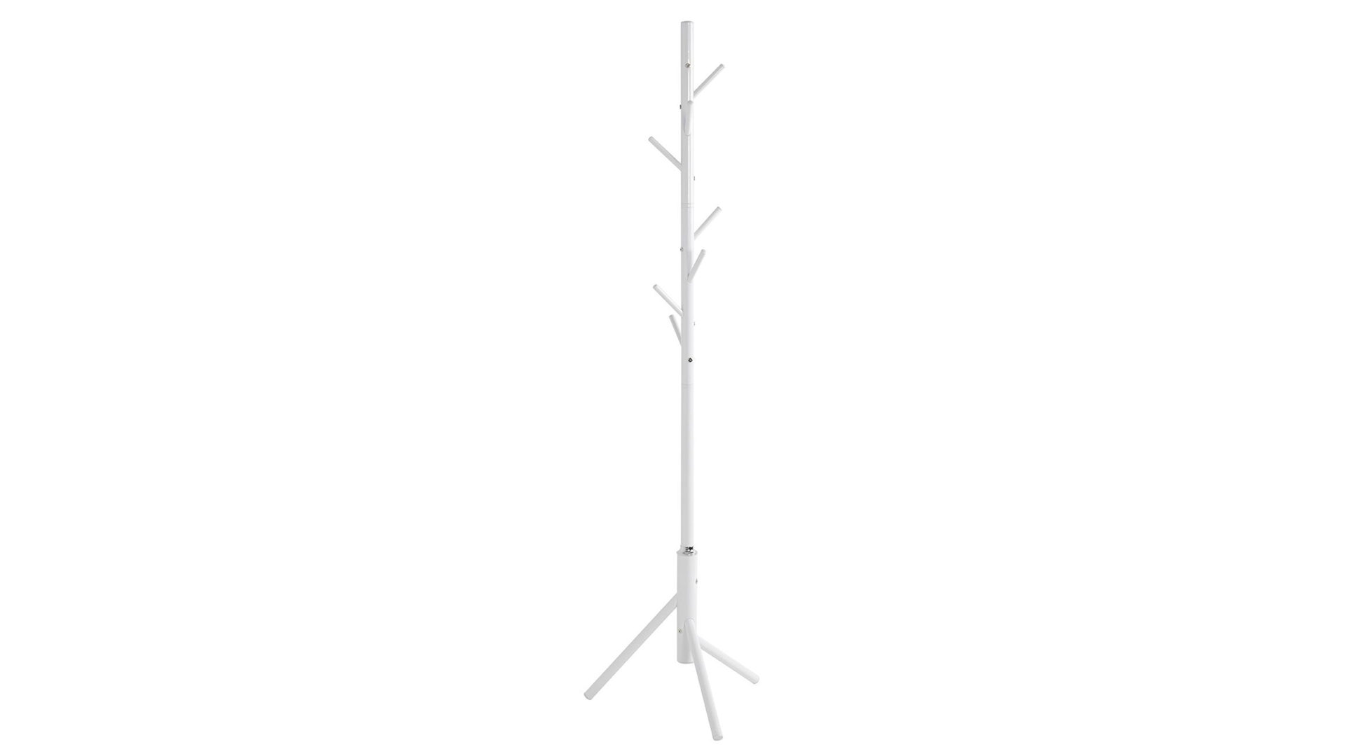 Standgarderobe Haku aus Metall in Weiß Garderobenständer weißes Metall - Höhe ca. 173 cm