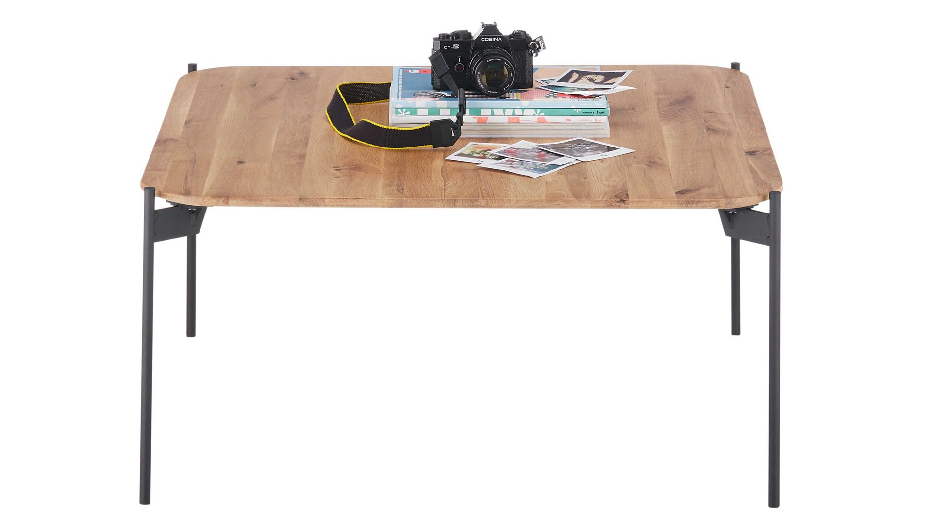 Couchtisch A better place furniture aus Holz in Holzfarben Couchtisch Alto Eiche & schwarz - ca. 80 x 80 cm