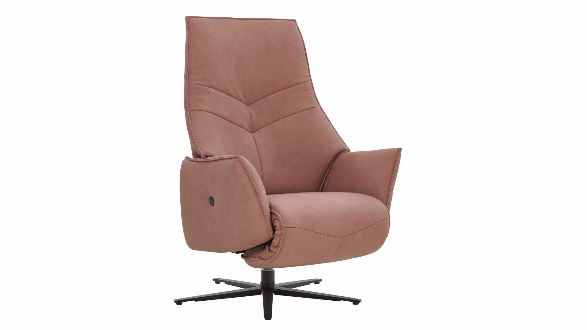 Relaxsessel Himolla aus Leder in Rosa himolla Relaxsessel 7911-S-Lounger lachsfarbener Lederbezug & Sternfuß