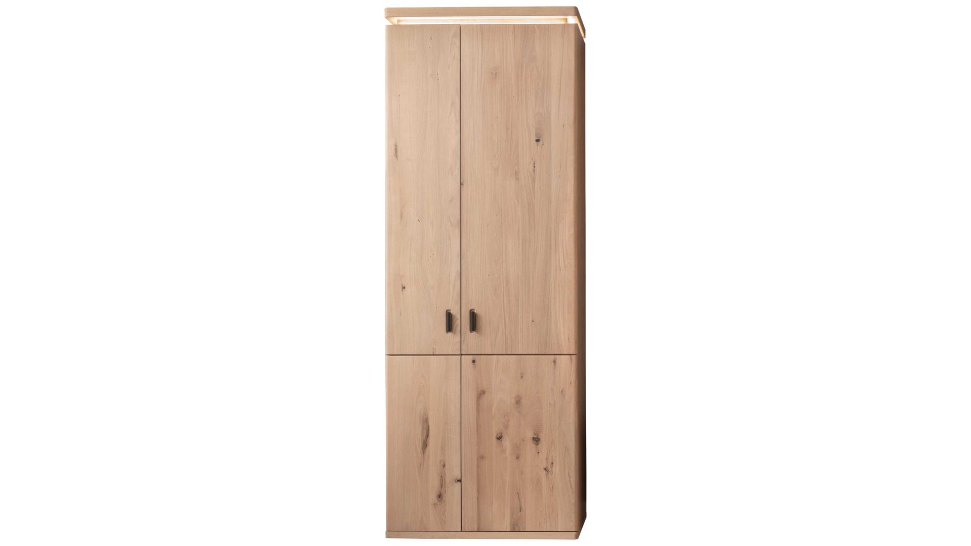 Garderobenschrank Mca furniture aus Holz in Holzfarben Garderobenprogramm Barcelona - Garderobenschrank geölte Wildeiche – zwei Türen, Breite ca. 75 cm