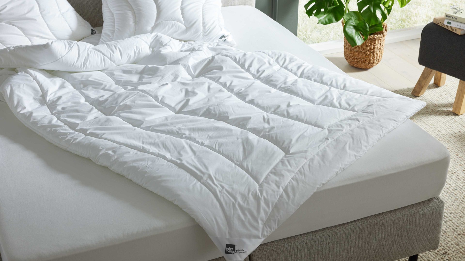 Faserdecke Interliving aus Stoff in Weiß Interliving Bettdecke Serie 9202 - Faserdecke normal, ca. 1.350 g - ca. 240 x 220 cm