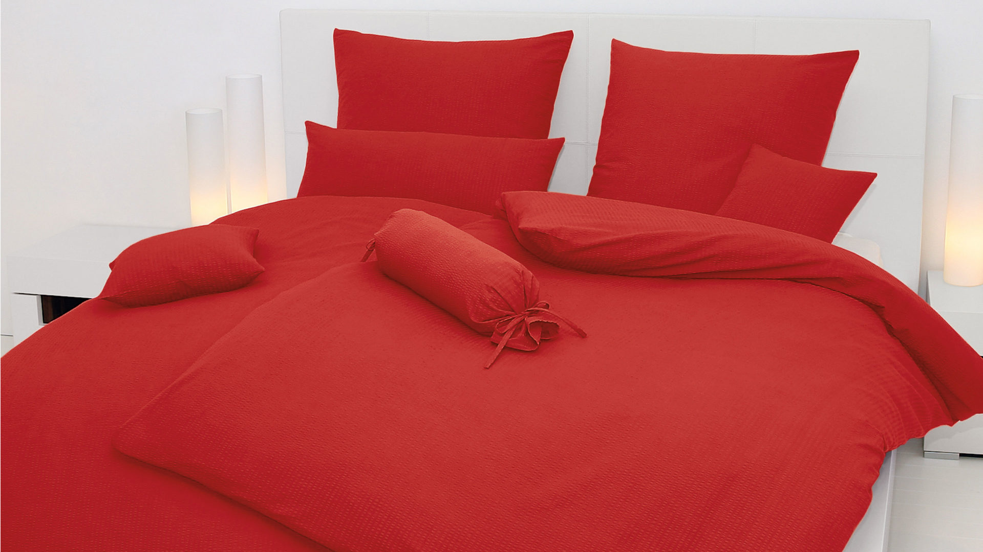 Bettwäsche-Set Janine® aus Naturfaser in Rot Janine® Bettwäsche-Set rot – ca. 240 x 220 cm