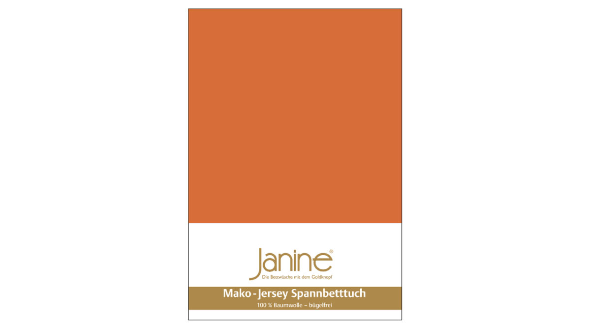 Spannbettlaken Janine® aus Stoff in Orange Janine® Spannbettlaken Rost-Orange - ca. 100 x 200 cm