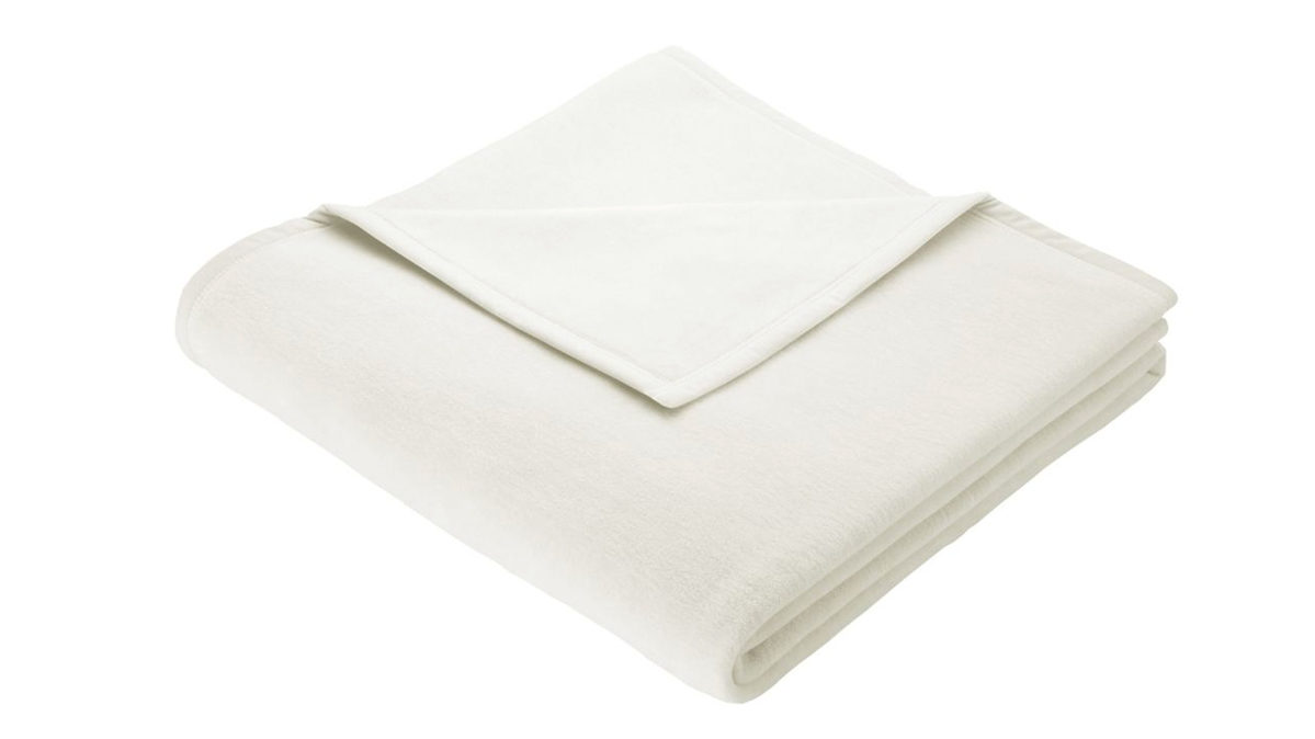 Wohndecke Biederlack® aus Mischgewebe in Weiß Biederlack® Wohndecke Cotton Home naturweißes Mischgewebe - ca. 150 x 200 cm