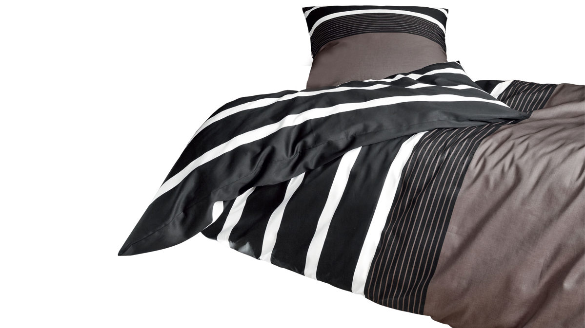 Bettwäsche-Set Janine® aus Naturfaser in Dunkelbraun J. D. Bettwäsche-Set nougatfarbener Mako-Satin – zweiteilig, ca. 155 x 200 cm