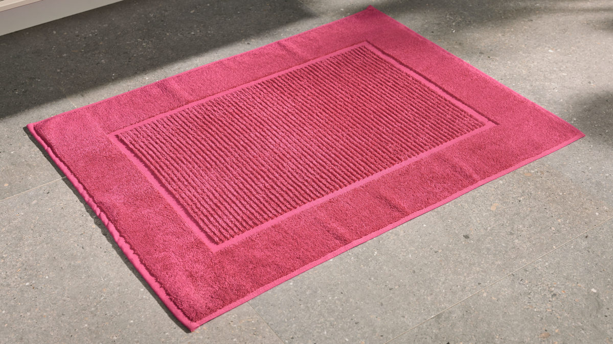 Badematte / Badeteppich Interliving aus Naturfaser in Pink Interliving Handtuch Serie 9108 - Badvorleger pinke Baumwolle  - ca. 60 x 80 cm
