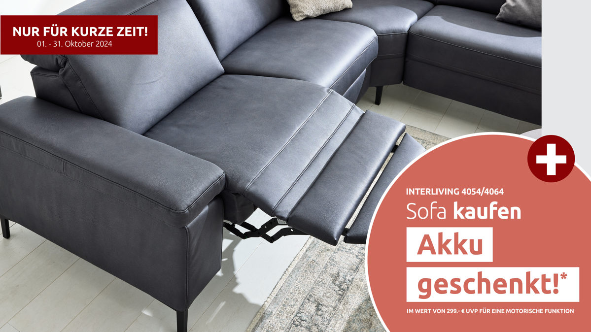 Funktion Interliving aus Metall in Transparent Interliving Sofa Serie 4064 - WallAway WAH1 manuelle Kopfteilverstellung