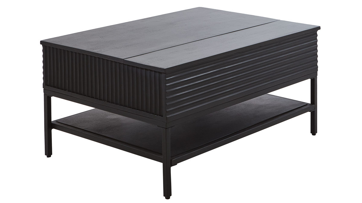 Couchtisch Gutmann factory® aus Holz in Schwarz Couchtisch Mamba schwarzes Akazienholz - ca. 90 x 65 cm