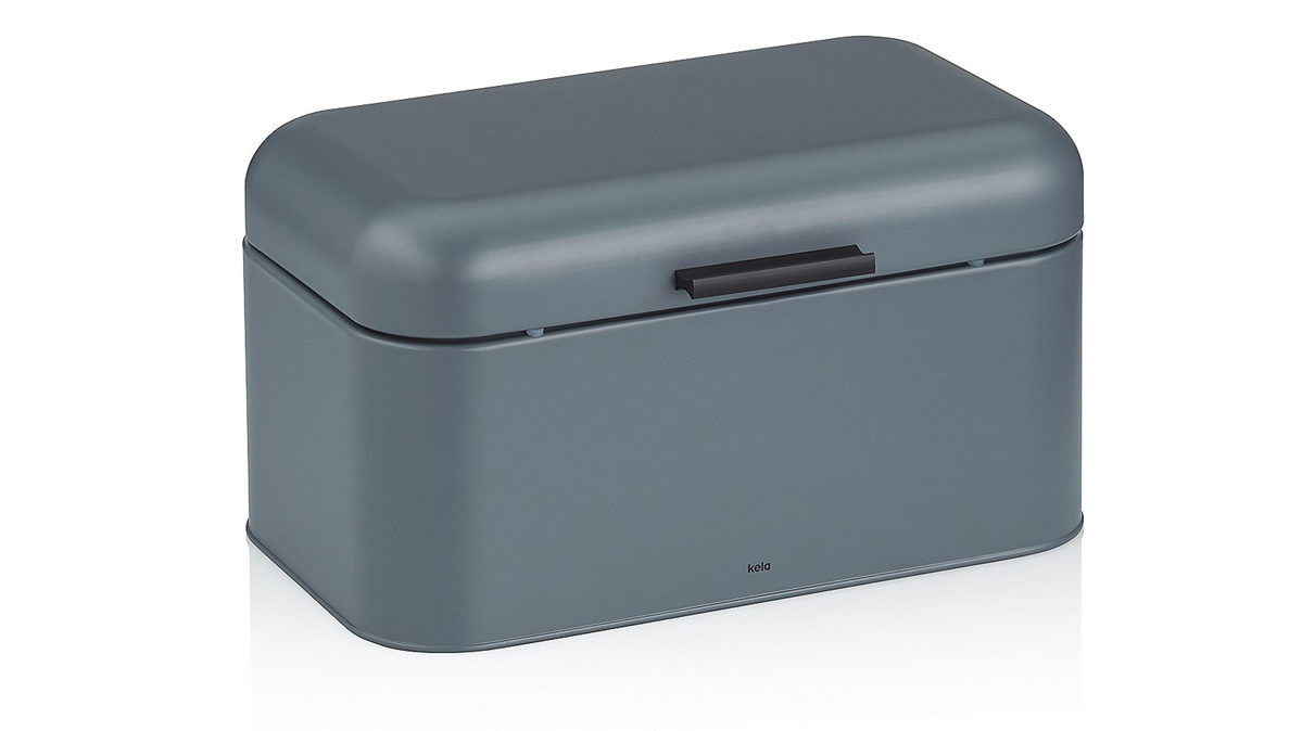 Brotkasten Kela | keck & lang aus Metall in Dunkelgrau kela Brotkasten Frisca dunkelgraues Metall  - ca.  30 x 18 cm