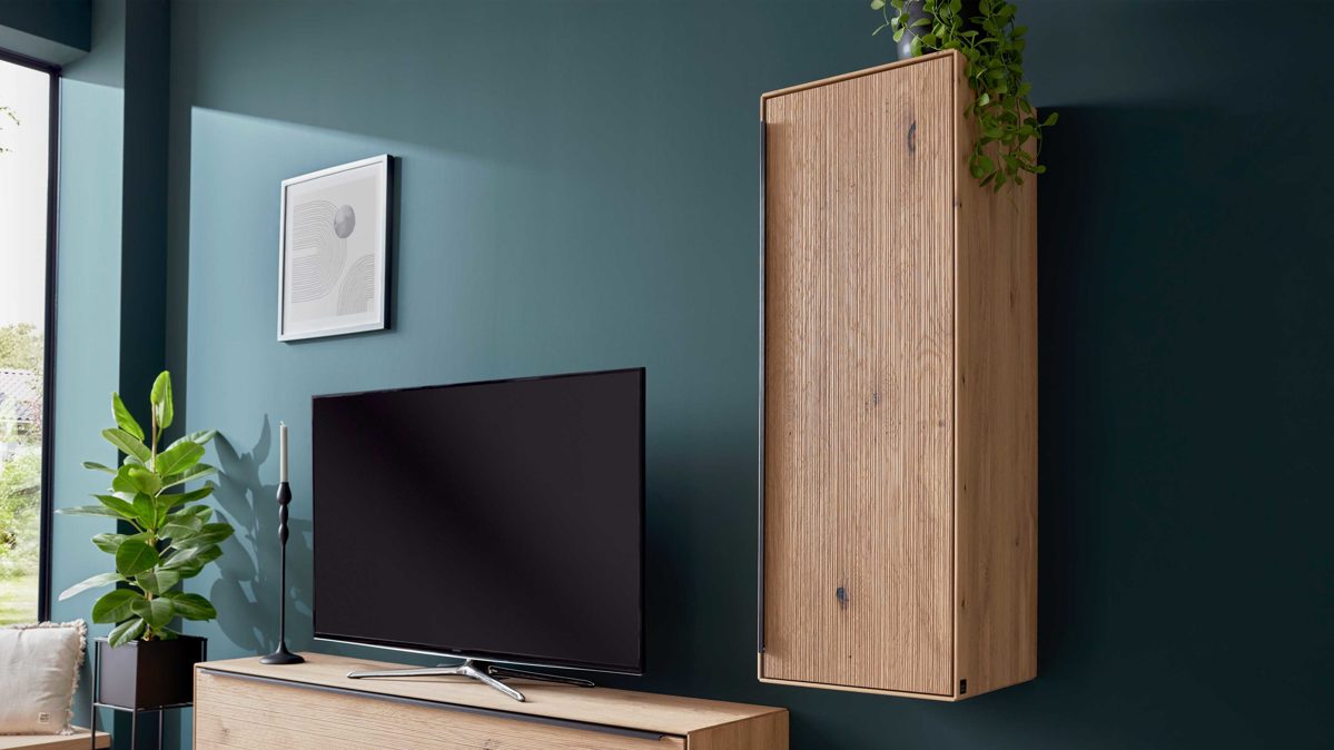 Hängeschrank Interliving aus Holz in Holzfarben Interliving Wohnzimmer Serie 2033 - Hängeschrank Asteiche - eine Tür, Breite ca. 42 cm