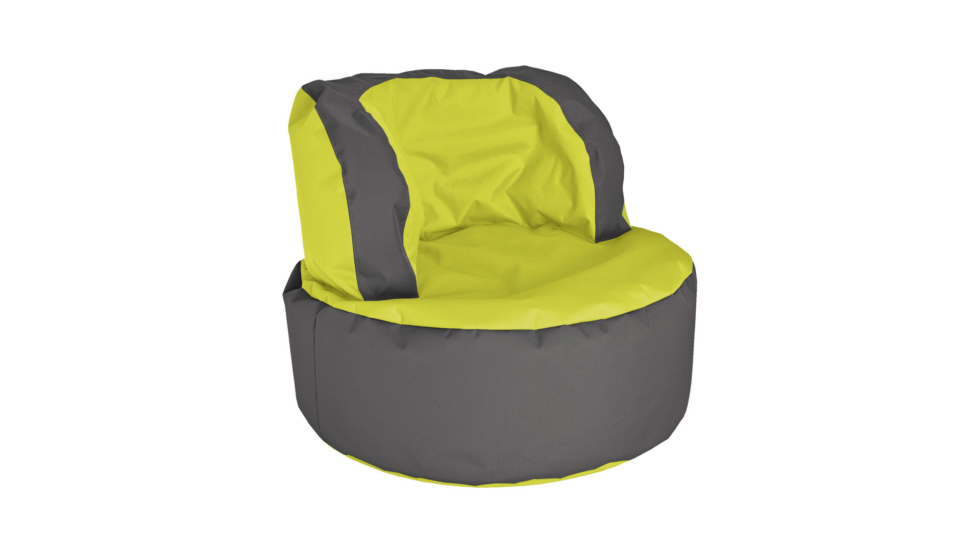 Sitzsack-Sessel Magma sitting point aus Kunstfaser in Grün SITTING POINT Sitzsack-Sessel Bebop Scuba als Sitzmöbel limonen- & anthrazitfarbener Kunstfaserbezug - ca. 85 x 65 cm