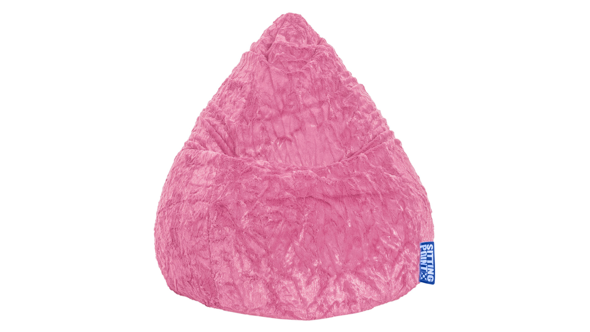 Sitzsack Magma sitting point aus Stoff in Pink SITTING POINT Plüsch-Sitzsack Fluffy L als Sitzmöbel pinker Plüschbezug - ca. 70 x 90 cm