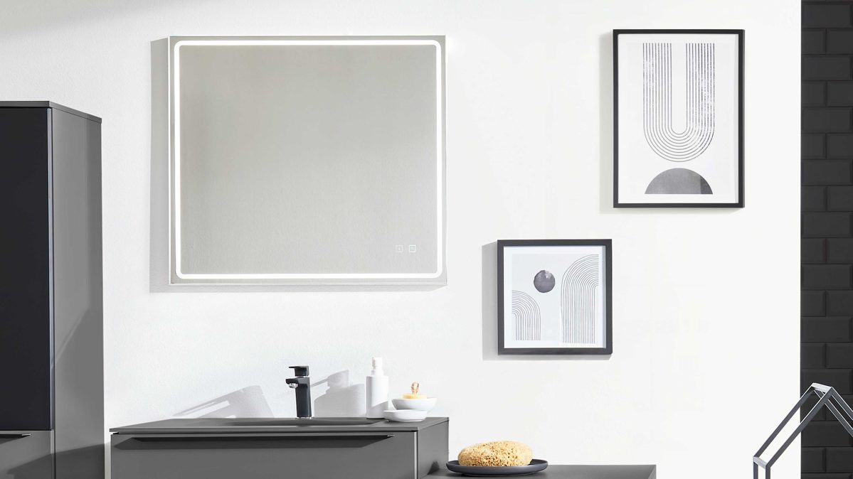 Wandspiegel Interliving aus Spiegel in Transparent Interliving Bad Serie 7317 - Wandspiegel ca. 80 x 72 cm