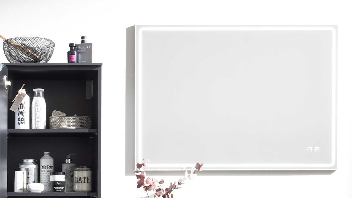 Wandspiegel Interliving aus Spiegel in Transparent Interliving Bad Serie 7945 - Spiegel mit LED-Beleuchtung ca. 100 x 72 cm
