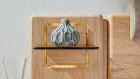 Komplettzimmer Interliving aus Holz in Grau Interliving Schlafzimmer Serie 1015 – Komplettzimmer mit vielen Extras Siena, Wildeiche & Kopfteilpolster – sechstürig, Liegefläche 180 x 200 cm