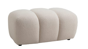Hocker Gutmann factory® aus Stoff in Beige Polsterprogramm Emelie - Hocker naturweißer Bezug 306.55 - ca. 94 x 60 cm