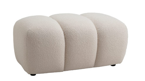 Hocker Gutmann factory® aus Stoff in Beige Polsterprogramm Emelie - Hocker naturweißer Bezug 306.55 - ca. 94 x 60 cm