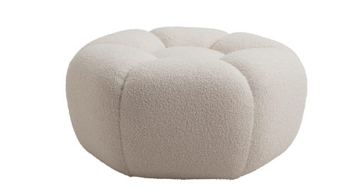 Hocker Gutmann factory® aus Stoff in Beige Polsterprogramm Emelie - Hocker naturweißer Bezug 306.55 - Durchmesser ca. 78 cm