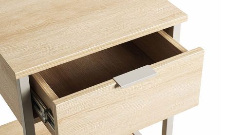 Nachtkommode Haku aus Holz in Holzfarben Nachtkonsole kaschmirfarben & Eiche - ca. 40 x 55 cm