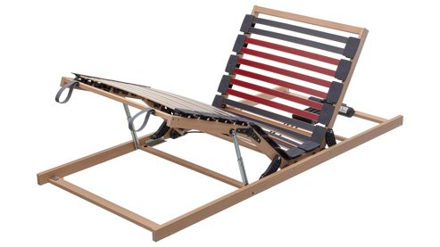 Lattenrost Interliving aus Holz in Holzfarben Interliving Lattenrost Serie 1952 mit Bettkastenzugang zweifach motorisch mit Handschalter – Liegefläche ca. 90 x 190 cm