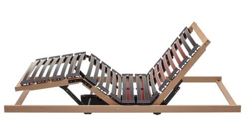 Lattenrost Interliving aus Holz in Holzfarben Interliving Lattenrost Serie 1952 - V6282 zweifach motorisch mit Handschalter – Liegefläche ca. 90 x 200 cm