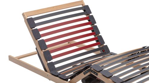 Lattenrost Interliving aus Holz in Holzfarben Interliving Lattenrost Serie 1952 mit zwei Motoren zweifach motorisch mit Handschalter – Liegefläche ca. 90 x 190 cm