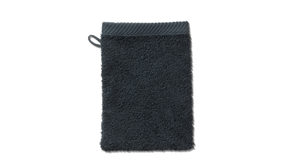 Waschlappen Kela | keck & lang aus Naturfaser in Dunkelgrau Handtuchserie Ladessa - Waschhandschuh granitgraue Baumwolle - ca. 15 x 21 cm