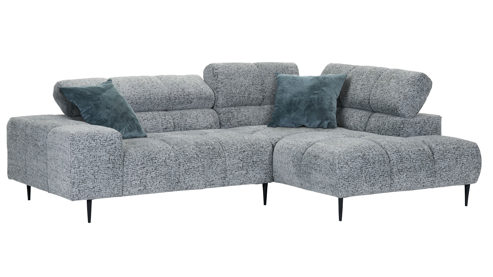 Schlafsofa Gutmann factory® aus Stoff in Hellgrau Ecksofa Abby mit Schlaffunktion hellgrauer Chenillebezug 358.42 - Breite ca. 238 cm