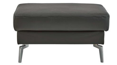 Polsterhocker modulmaster aus Leder in Anthrazit Modulmaster MM-PN1200 - Polsterhocker mit Funktion anthrazitfarbenes Leder Torro & glänzende Metallfüße – ca. 87 x 65 cm