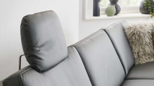 Kopfstütze modulmaster aus Leder in Anthrazit Modulmaster MM-PN1200 - Comfortkopfstütze anthrazitfarbenes Leder Torro - ca. 44 x 32 cm