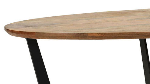 Couchtisch Gutmann factory® aus Holz in Holzfarben Couchtisch Normandy Mango & schwarzes Metallgestell - ca. 130 x 70 cm