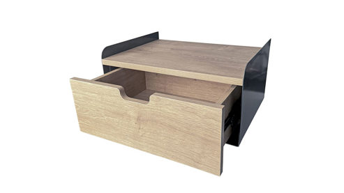 Konsole Haku aus Holz in Anthrazit Nachtkonsole Anthrazit & Eiche - ca. 40 x 20 cm