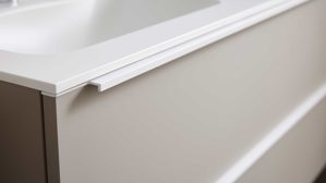 Badmöbel-Set Interliving aus Holz in Beige Interliving Bad Serie 3710 - Badmöbel-Set Macchiato & Weiß