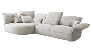 Ecksofa Koinor aus Stoff in Weiß KOINOR Polsterecke Abby weißer Chenillebezug & Kunststoffgleiter - ca.  154 x 330 cm