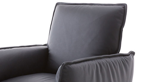 Drehsessel Koinor aus Leder in Schwarz KOINOR Sessel Buddy schwarzer Lederbezug & schwarzes Metalldrehkreuz - ca.  86 x 96 cm