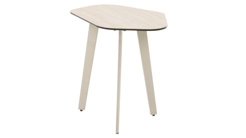 Beistelltisch Interliving aus Keramik in Beige Interliving Couchtisch Serie 6231 - Beistelltisch travertinfarbene Keramik & schwarzer Stahl - 55 x 50 cm