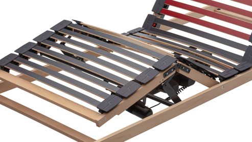 Lattenrost Interliving aus Holz in Holzfarben Interliving Lattenrost Serie 1952 mit drei Motoren dreifach motorisch mit Funk-Fernbedienung – Liegefläche ca. 90 x 190 cm