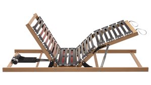Lattenrost Interliving aus Holz in Holzfarben Interliving Lattenrost Serie 1952 - V6291 mit Bettkastenzugang zweifach motorisch mit Funk-Fernbedienung – Liegefläche ca. 100 x 200 cm