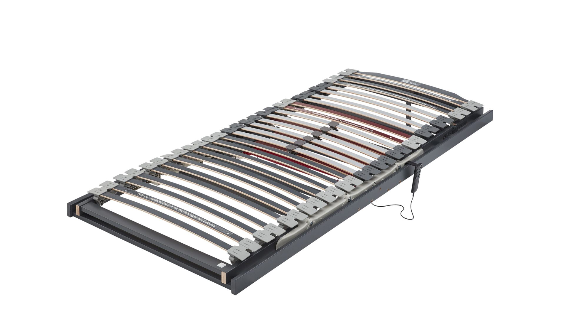 Lattenrost Interliving aus Holz in Grau Interliving Lattenrost Serie 1942 mit Motorfunktionen motorische Rücken- & Fußteilverstellung – Liegefläche ca. 100 x 190 cm