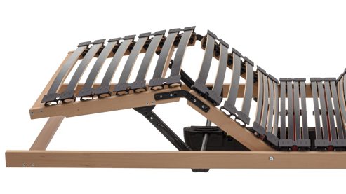 Lattenrost Interliving aus Holz in Holzfarben Interliving Lattenrost Serie 1953 mit zwei Motoren zweifach motorisch mit Handschalter – Liegefläche ca. 80 x 200 cm