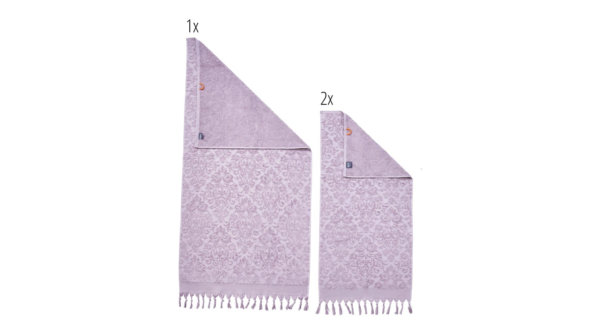 Handtuch-Set Done.® aus Stoff in Pastell done.® Handtuch-Set Provence Ornaments altrosa Baumwolle – dreiteilig