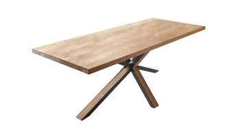 Esstisch WOODS & TRENDS aus Holz in Holzfarben WOODS & TRENDS Esstisch Ovada als Esszimmermöbel Railwaybraunes Eichefurnier – ca. 200 x 100 cm