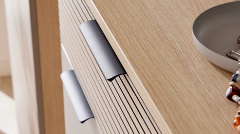 Garderoben-Set Interliving aus Holz in Hellgrau Interliving Garderobe Serie 6015 - Garderoben-Set Steingrau & Eiche - sechsteilig