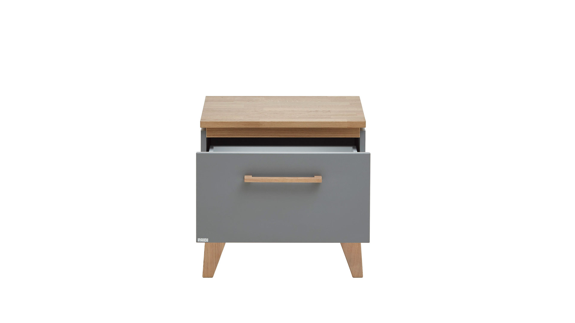 Nachtkommode Paidi aus Holz in Grau PAIDI Jugendzimmer Nachtkommode Sten Eiche & Schiefergrau – eine Schublade