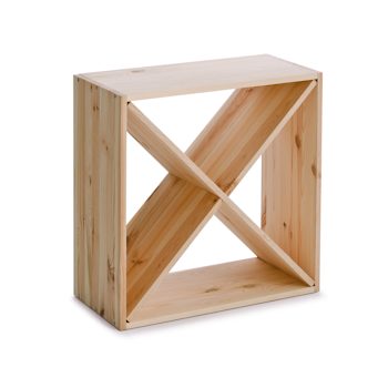 Weinregal Zeller present aus Holz in Holzfarben Weinregal bzw. Flaschenregal  unbehandeltes Kiefernholz - ca. 52 x 52 cm